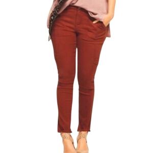 Cabi Drifter Pants Womens Size 10 Terracotta Red Cargo Pockets Jeans Slacks